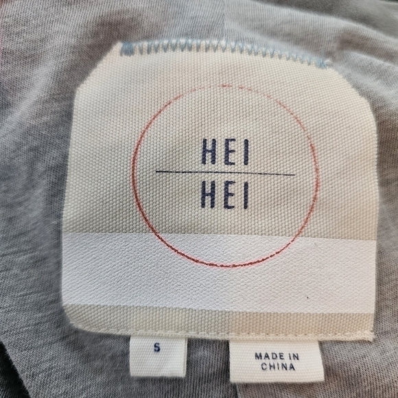 Hei Hei Anthropologie Grey Vegan Suede Moto Zippered Jacket in Small - Picture 8 of 9